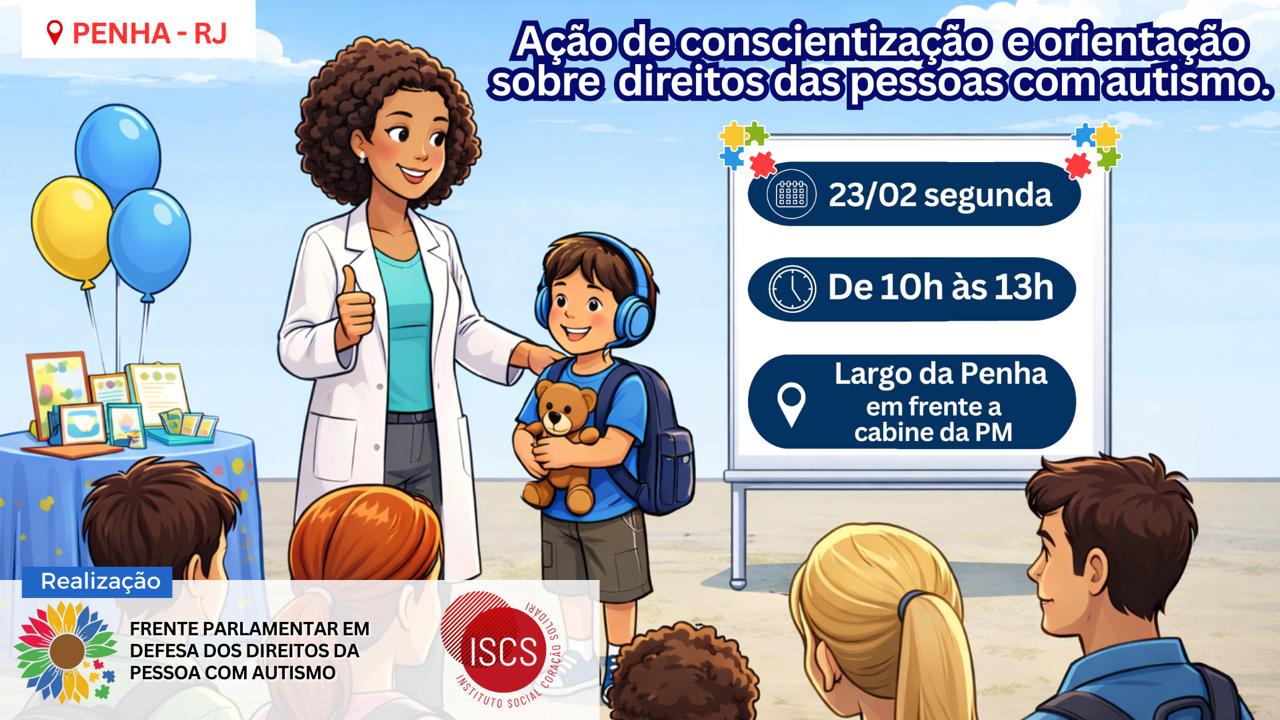 Penha recebe ação de conscientização sobre os direitos das pessoas com autismo com distribuição gratuita de cordões de identificação